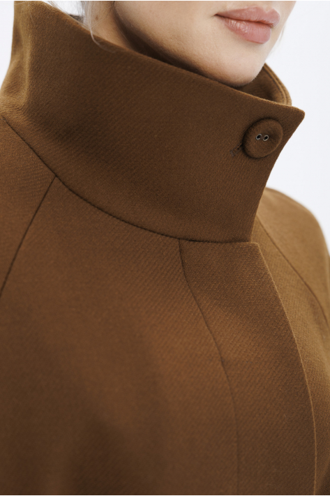Coat with a high collar, camel Coat with a high collar, camel