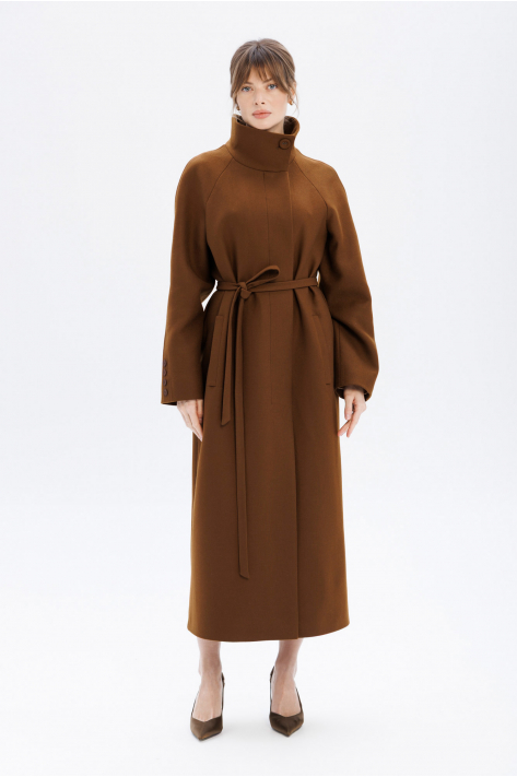 Coat with a high collar, camel Coat with a high collar, camel