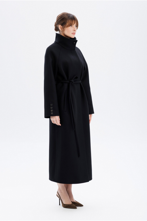 Coat with a high collar, black Coat with a high collar, black