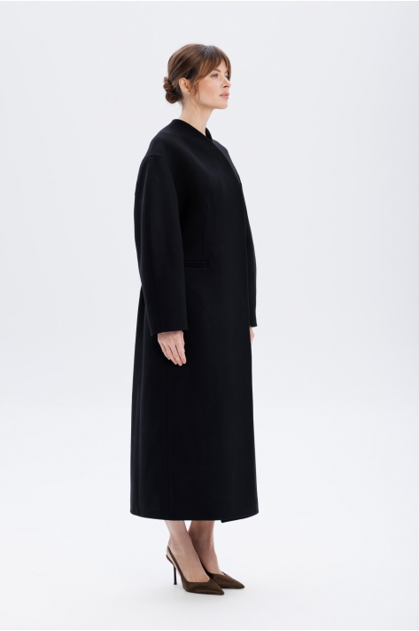 Cocoon wool coat, black