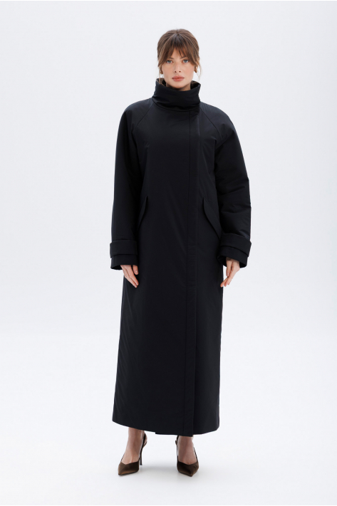 Пуховик з коміром-стійкою, чорний Пуховик з коміром-стійкою, чорний