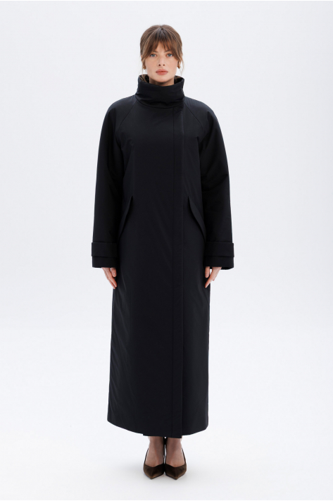 Пуховик з коміром-стійкою, чорний Пуховик з коміром-стійкою, чорний