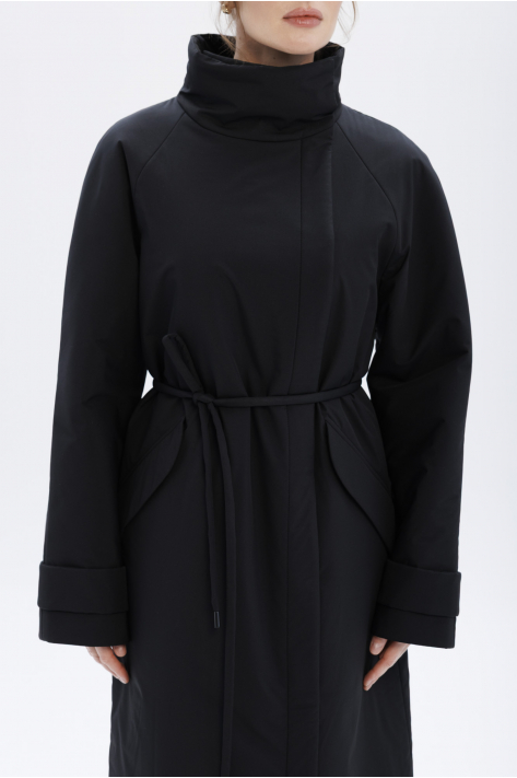 Пуховик з коміром-стійкою, чорний Пуховик з коміром-стійкою, чорний