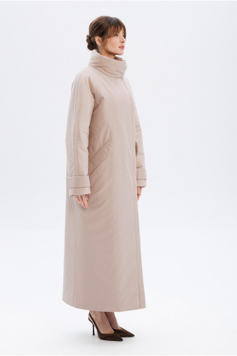 Пуховик з коміром-стійкою, бежевий Пуховик з коміром-стійкою, бежевий
