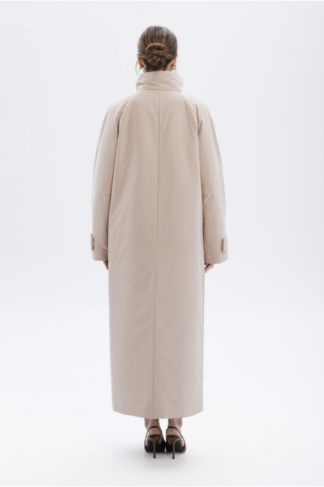 Пуховик з коміром-стійкою, бежевий Пуховик з коміром-стійкою, бежевий