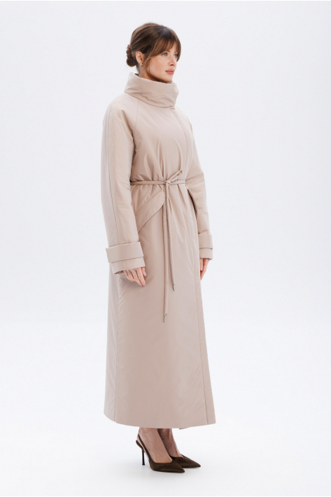 Пуховик з коміром-стійкою, бежевий Пуховик з коміром-стійкою, бежевий