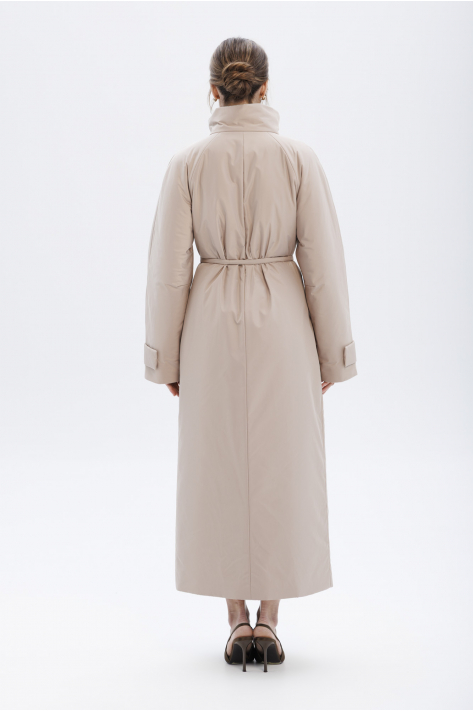 Пуховик з коміром-стійкою, бежевий Пуховик з коміром-стійкою, бежевий