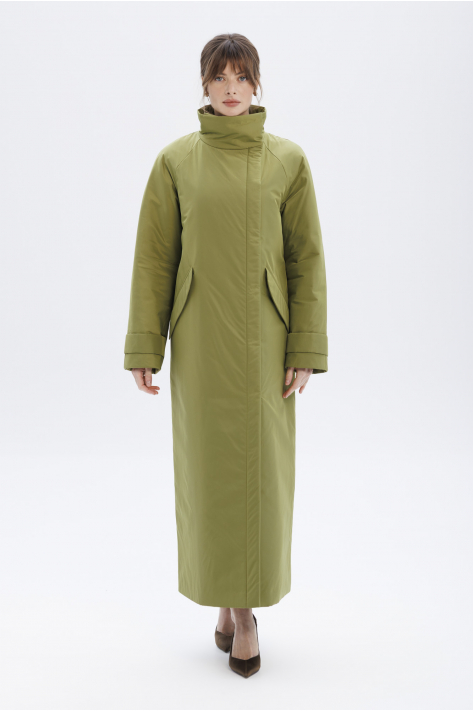 Пуховик з коміром-стійкою, оливковий Пуховик з коміром-стійкою, оливковий