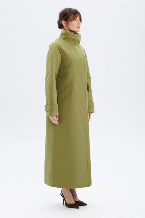 Пуховик з коміром-стійкою, оливковий Пуховик з коміром-стійкою, оливковий