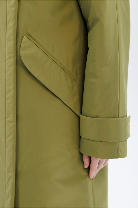 Пуховик з коміром-стійкою, оливковий Пуховик з коміром-стійкою, оливковий