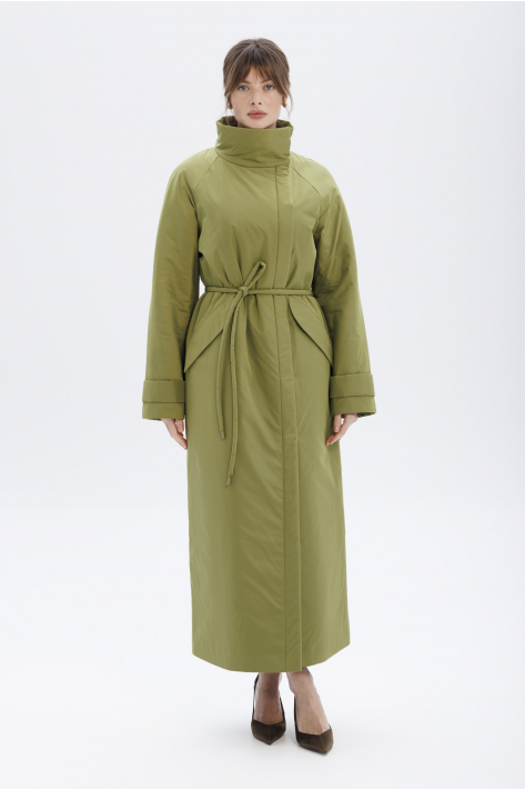 Пуховик з коміром-стійкою, оливковий Пуховик з коміром-стійкою, оливковий