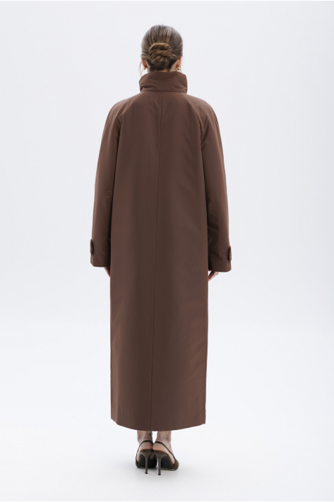 Пуховик з коміром-стійкою, шоколадний Пуховик з коміром-стійкою, шоколадний