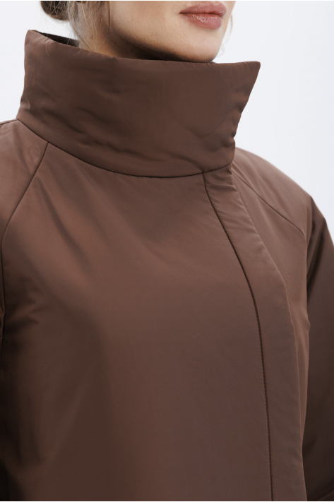 Пуховик з коміром-стійкою, шоколадний Пуховик з коміром-стійкою, шоколадний