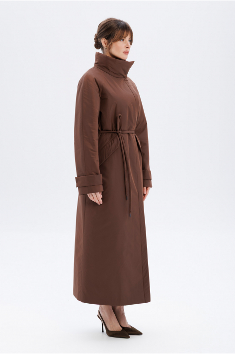 Пуховик з коміром-стійкою, шоколадний Пуховик з коміром-стійкою, шоколадний