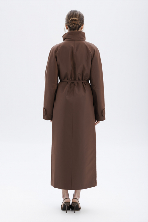 Пуховик з коміром-стійкою, шоколадний Пуховик з коміром-стійкою, шоколадний