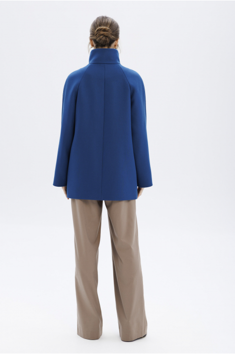 Short coat with a high collar, navy