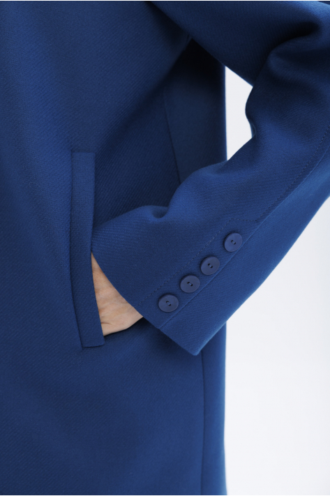 Short coat with a high collar, navy