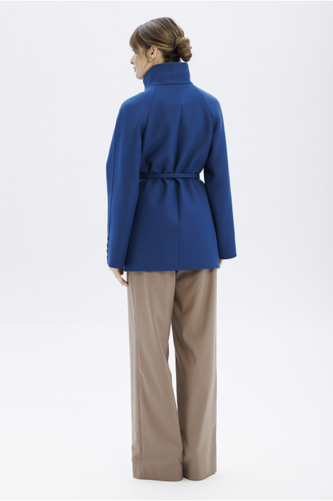 Short coat with a high collar, navy