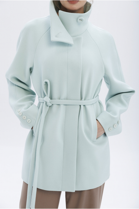 Short coat with a high collar, mint