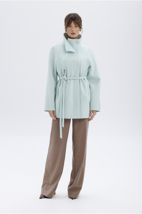 Short coat with a high collar, mint