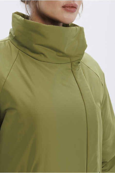 Short down jacket with a stand-up collar, olive Short down jacket with a stand-up collar, olive