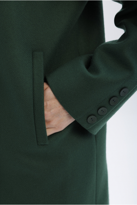 Short coat with a high collar, green Short coat with a high collar, green